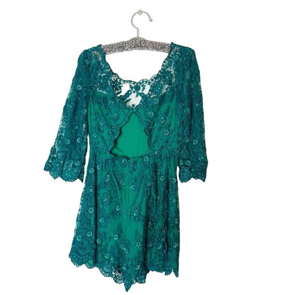 NWT Free People Songbird beaded romper embroidered - Picture 8 of 9